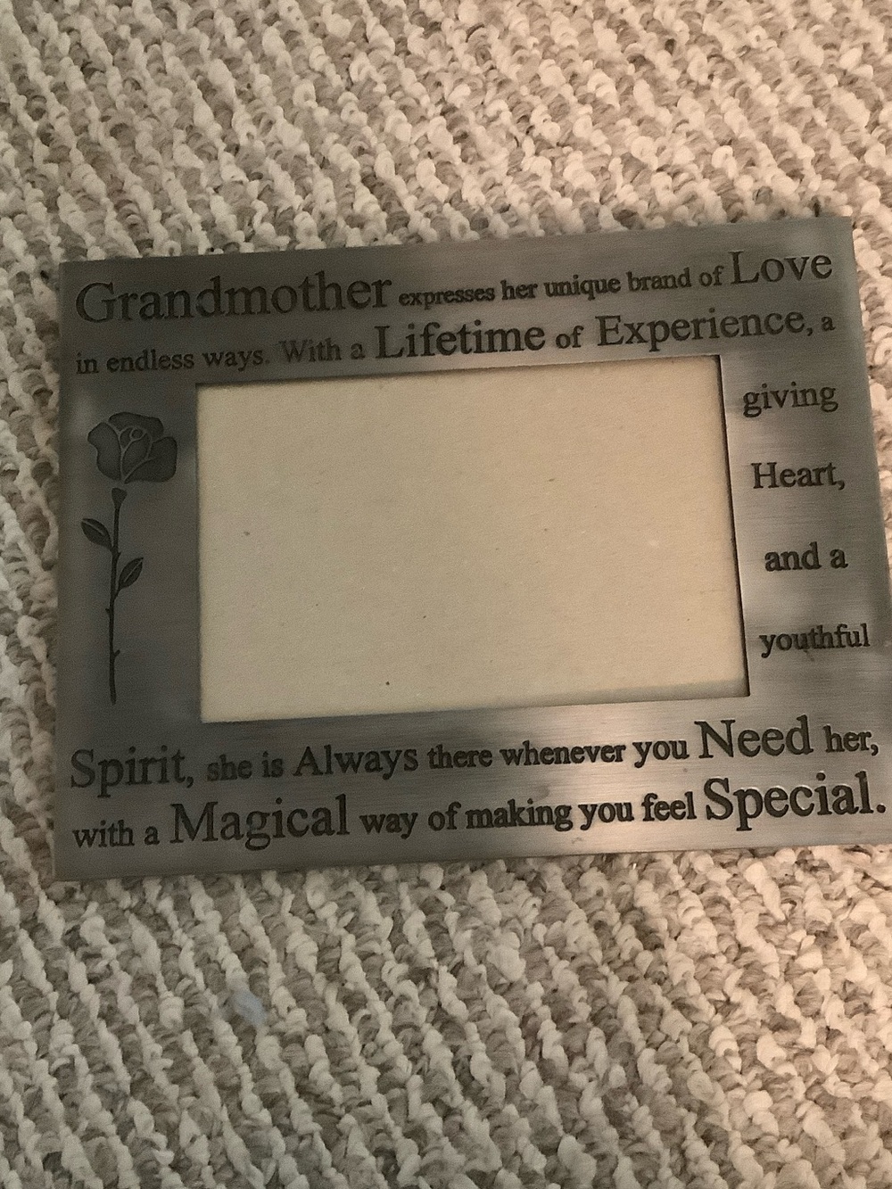 Grandmother Sentiment Photo Frame - Gray